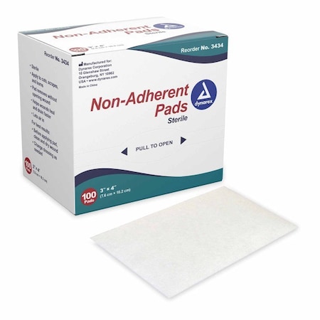 Dynarex Non-Adherent Dressing 3 X 4 Inch Sterile Rectangle, 1200PK 3434